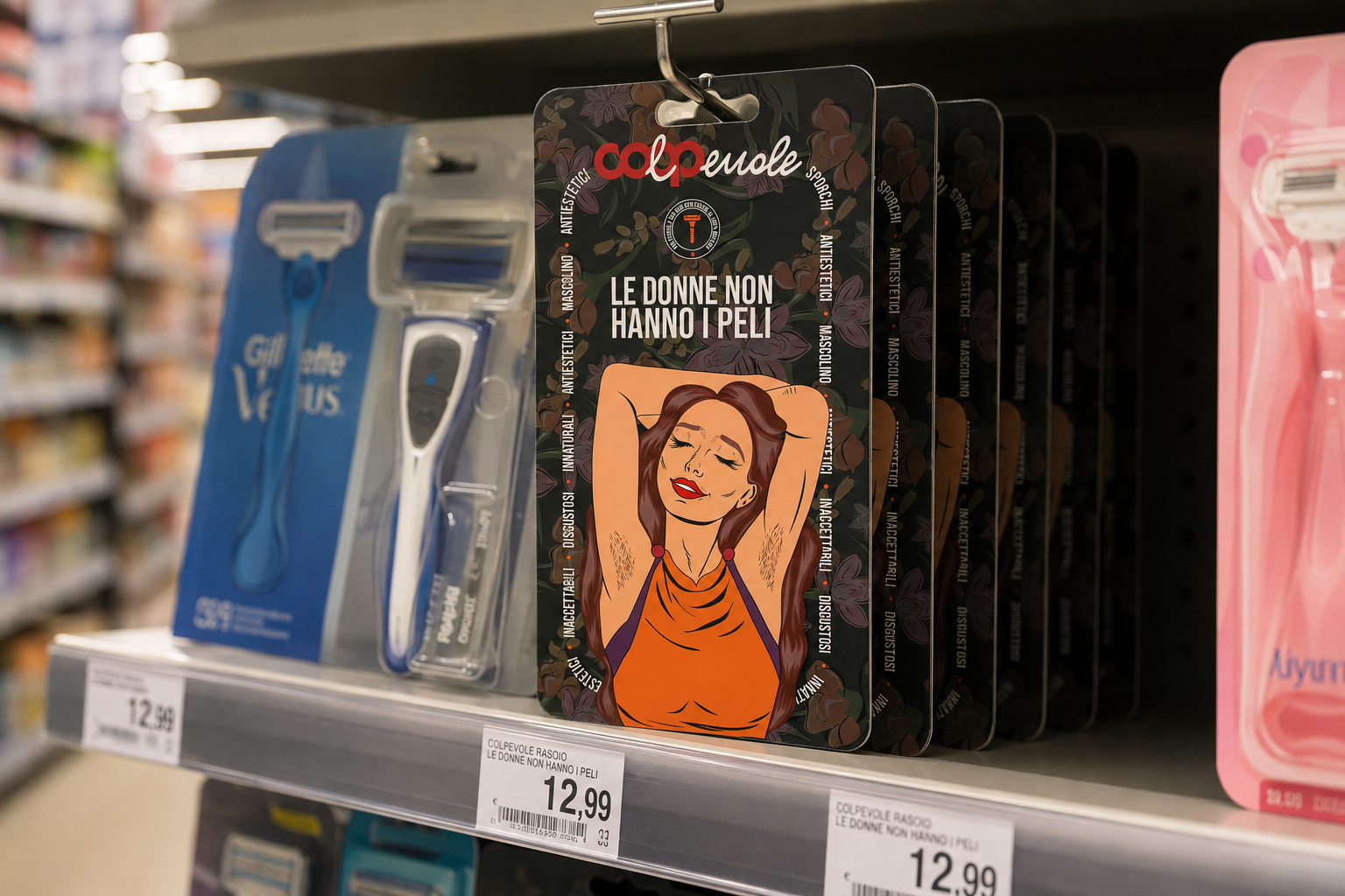 Packaging fittizio del rasoio COLPEVOLE
